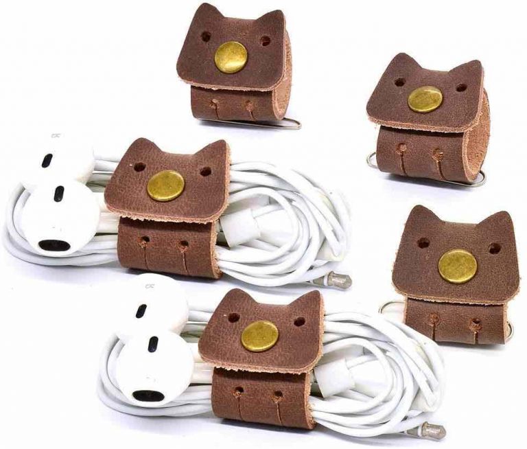 CAILLU Kabel-Organizer Aus Leder – 10 Stück – Kabelhalter Für Kopfhörer, USB-Kabel & Mehr – Stylisches Ordnungsset