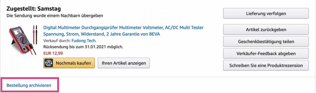 meine bestellung ansehen