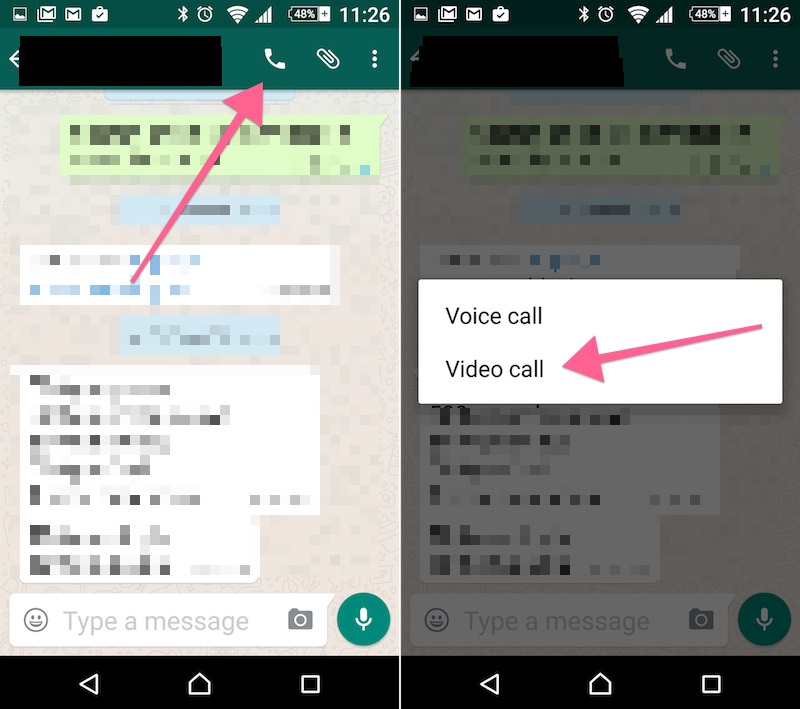 Whatsapp Videoanruf auf Android starten
