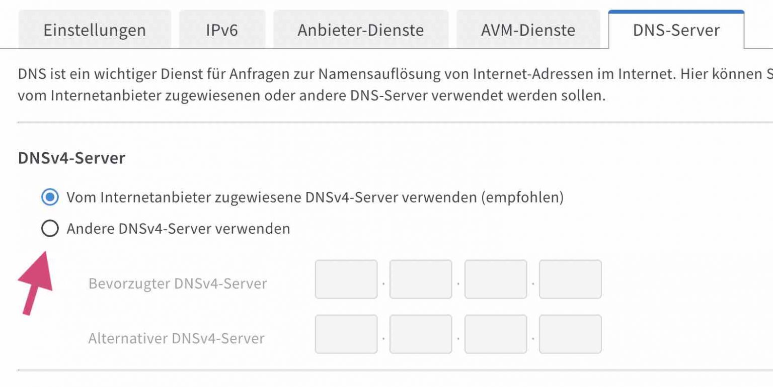 FritzBox DNS Server ändern So gehts
