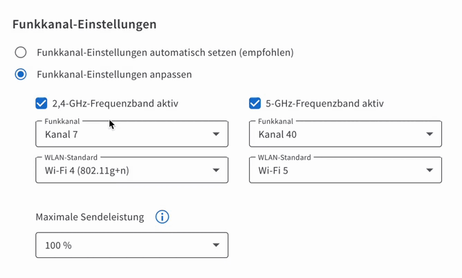 fritzbox funkkanal ändern 